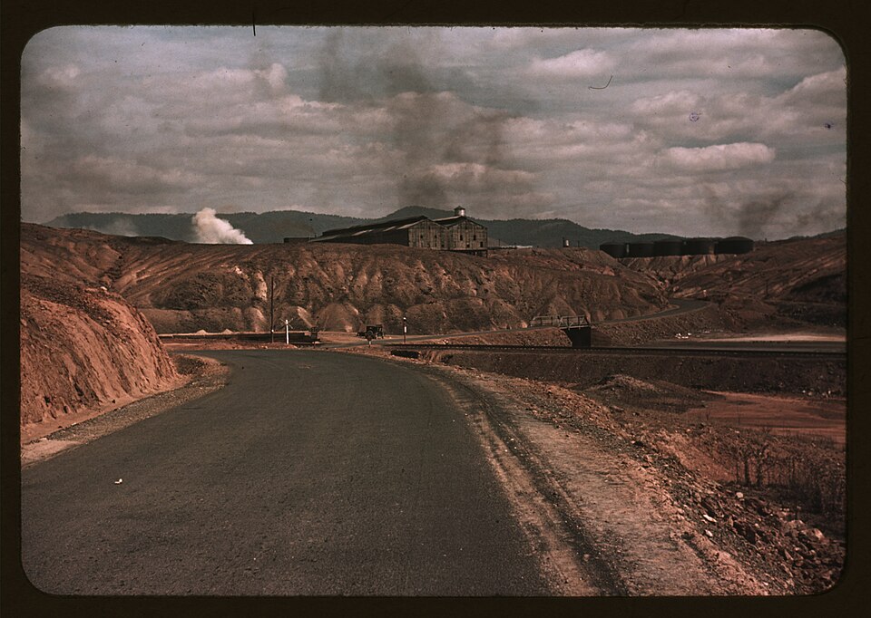 Ore train out of the copper mine